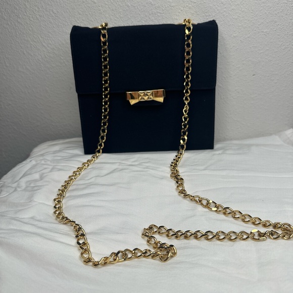 Di Sandro Navy blue Mini Bag with Gold Chain - Picture 1 of 5